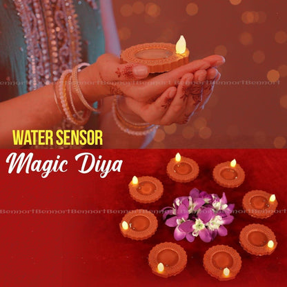 🪔LED Light Water Sensor Diyas Plastic with, Ambient Lights, (Pack of 6/12/18/24)🪔